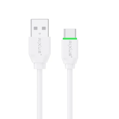 Rixus RXU81CS Type-C gyorstöltő (USB-A - USB-C) 100cm fehér adatkábel