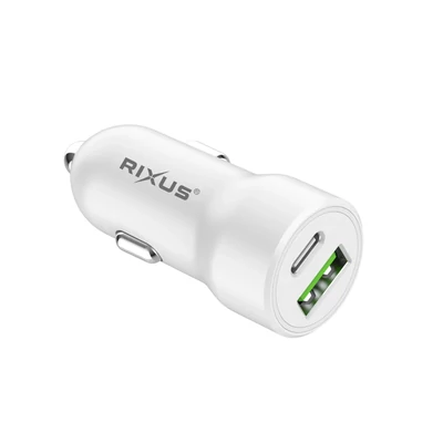 Rixus RXCC16S adaptív gyorstöltő QC 3.0 és PD 20W (USB-A és USB-C) autós töltő