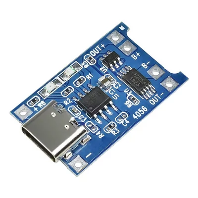 PCB Li-ion Lithium Ion TP4056 töltőelektronika (USB-C) védelemmel ellátva