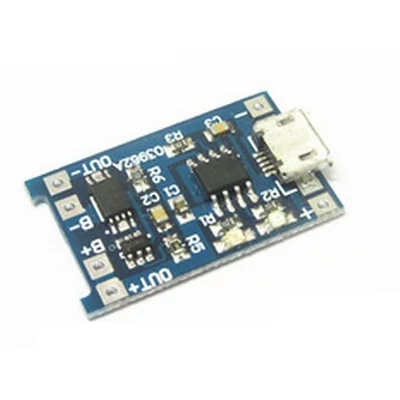 PCB Li-ion Lithium Ion 03962A töltőelektronika (microUSB) védelemmel ellátva