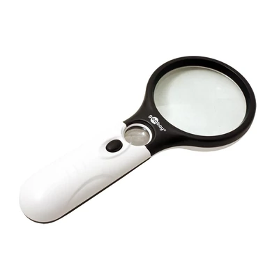 Nagyító 75mm 1.75x és 22mm 12.25x LED világítással