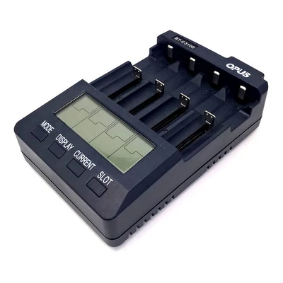 Opus BT-C3100 v2.2 négycsatornás 18650 LCD Lithium-Ion Li-Ion akkumulátor/cella töltő/adapter