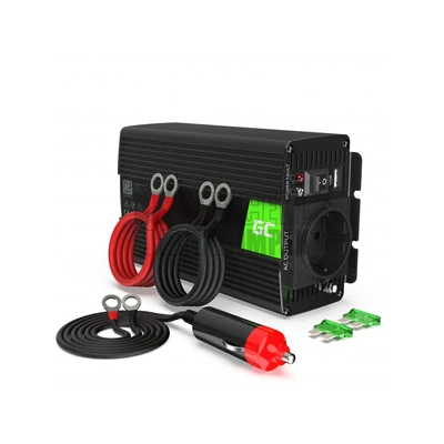 Green Cell autós inverter átalakító 12V-230V 300W/600W Pure sine wave USB tiszta szinuszos