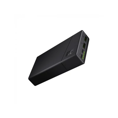 GreenCell PowerPlay20S 20000mAh 18W USB fekete utazó/hordozható külső akku/akkumulátor/ powerbank