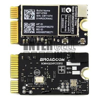 Apple Macbook Air A1369 A1466 A1370 A1465 11" 13" 2010-2012 series BCM943224PCIEBT2 300Mbps WiFi bluetooth Mini PCIe hálózati kártya