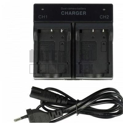 Fuji NP-40 NP-60 NP-120 dupla töltő akku/akkumulátor duál USB adapter/töltő utángyártott