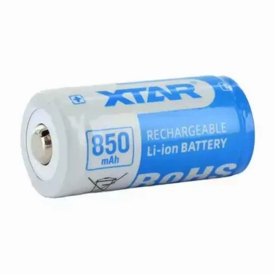 XTAR 16340 (tölthető CR123A) 3.7V 850mAh védett / protected PCB Li-ion ipari cella akku/akkumulátor