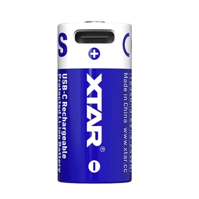 XTAR 16340 (tölthető CR123A beépített USB-C töltőcsatlakozóval) 3.7V 900mAh védett / protected PCB Li-ion ipari cella akku/akkumulátor