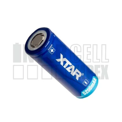 Xtar 26650 3.7V 5200mAh 3.6V / 3.7V védett / protected PCB Li-ion ipari cella akku/akkumulátor