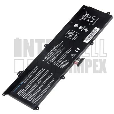 ASUS C22-X202 4000 mAh 2 cella fekete notebook/laptop akku/akkumulátor utángyártott