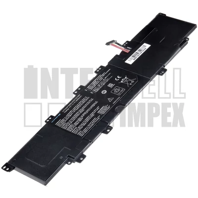 ASUS VivoBook S400E Series 4000 mAh 3 cella fekete notebook/laptop akku/akkumulátor utángyártott