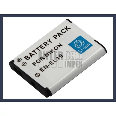 Nikon EN-EL19 3.7V 600mAh utángyártott Lithium-Ion kamera/fényképezőgép akku/akkumulátor 