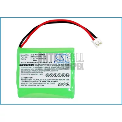 Philips Avent SCD 468/84-R SBC-EB4880 A1507 series MT700D04CX51 4.8V 700mAh 3.40Wh NiMh bébiőr akkumulátor utángyártott