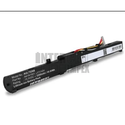Asus Rog GL752VW N552VX N752VX series A41N1501 15V 3200mAh 48Wh 4 cella notebook/laptop akku/akkumulátor utángyártott