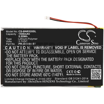 Barnes &amp; Noble GlowLight 3 6 inches BNRV520 series PR-305084-ST 3.7V 1500mAh 5.55Wh Li-Polymer E-book reader/könyvolvasó akkumulátor utángyártott