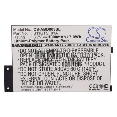 Kindle 3 (2010) Wi-fi 3G Graphite III series D00901 170-1032-00 170-1032-01 GP-S10-346392-0100 S11GTSF01A 3.7V 1900mAh 7.0Wh Li-Polymer E-book reader/könyvolvasó akkumulátor utángyártott