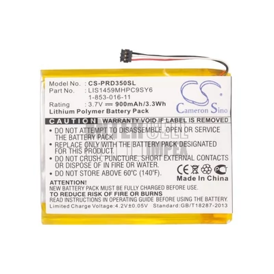 Sony PRS-350 PRS-350SC PRS-650 PRS-650BC PRS-650RC series 1-853-016-11 LIS1459MHPC9(SY6) 3.7V 900mAh 3.33Wh Li-Polymer E-book reader/könyvolvasó akkumulátor utángyártott