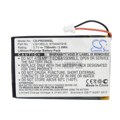 Sony Portable Reader PRS-500 PRS-500U2 PRS-505 PRS-505/LC PRS-505/RC PRS-505/SC PRS-505SC/JP PRS-700BC PRSA-CL1 series 1-756-769-11 8704A41918 LIS1382(J) 3.7V 750mAh 2.8Wh Li-Polymer E-book reader/könyvolvasó akkumulátor utángyártott