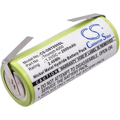 Braun Oral-B Triumph 4000 series 3761 3762 3745 43mm 1.2V 2.4Wh Ni-Mh fogkefe akku/akkumulátor