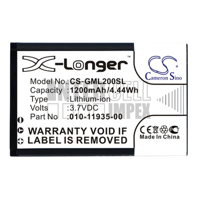Garmin 010-01055-15 010-02184-01 GLO. GLO 2 series 010-11935-00 3.7V Li-ion 1200mAh / 4.44Wh GPS akkumulátor utángyártott