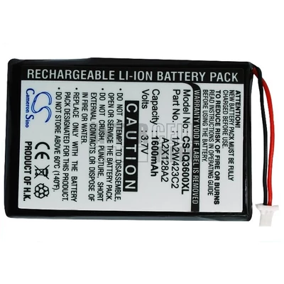 Garmin iQue 3200 3600 3600a series 1A2W423C2 A2X128A2 3.7V Li-ion 1600mAh GPS akkumulátor utángyártott