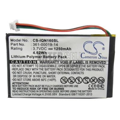 Garmin Nuvi 1690 1690T 1695 series 361-00019-14 3.7V Li-Polymer 1250mAh / 4.63Wh GPS akkumulátor utángyártott