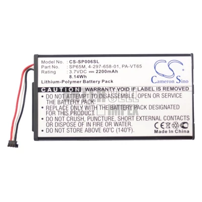 Sony PlayStation PS Vita PCH-1001 PCH-1006 PCH-1101 series 4-297-658-01 PA-VT65 SP65M 3.7V 2200mAh 8.14Wh Li-polymer játékkonzol akkumulátor utángyártott
