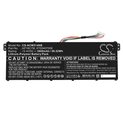 Acer Swift 5 SF514-54GT Swift 3 SF313-53 SF316-51 Spin 5 SP513-55N SP513-54N series AP18C7M KT00407008 15.4V 3800mAh 58Wh notebook/laptop akku/akkumulátor
