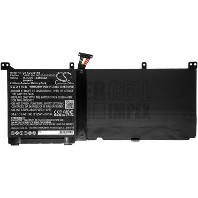 Asus ROG G501VW UX501JW UX501VW series C41N1524 0B200-01250200 15.2V 3950mAh 60Wh 4 cella notebook/laptop akku/akkumulátor utángyártott
