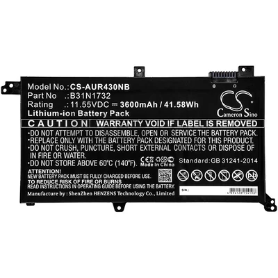 ASUS VivoBook S14 S430FA S430UA S430UF S430UN S430FN K430FA K430FN K430FA X571G series B31N1732 11.55V 3600mAh 41Wh 3 cella notebook/laptop akku/akkumulátor utángyártott