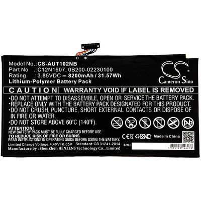 Asus Transformer Mini T102H T102HA T103HAF series C21N1607 3.85V 8200mAh 32Wh 2 cella tablet notebook/laptop akku/akkumulátor utángyártott