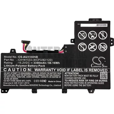Asus Q524U Q534UX-B UX560UQ series C41N1533 0B200-02010200 15.2V 3300mAh 50Wh 4 cella fekete notebook/laptop akku/akkumulátor utángyártott