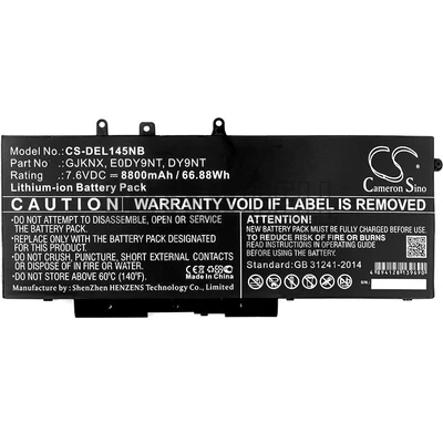 Dell Latitude 5280 5290 5480 5490 5491 5495 5580 5590 5591 Precision 3520 3530 series GJKNX 8800mAh 67Wh 7.6V 4 cella fekete notebook/laptop akku/akkumulátor utángyártott