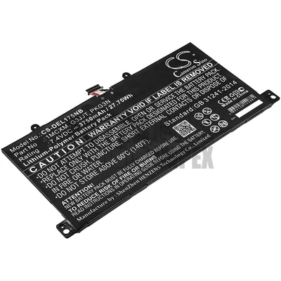 Dell Latitude 5175 5179 series 1MCXM G3JJT PKG3N 7.4V 3750mAh 27.75Wh Li-Polymer notebook/laptop akku/akkumulátor utángyártott