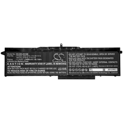 Dell Latitude 15 5510 5511 Precision 3541 3551 series 01WJT0 0D191G 01FXDH 1WJT0 D191G 1FXDH 11.4V 8400mAh 96Wh 6 cella fekete notebook/laptop akku/akkumulátor utángyártott