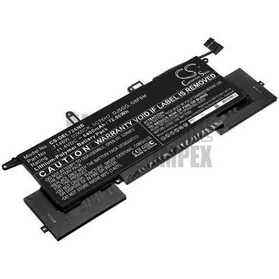 Dell Latitude 7400 2-in-1 N020L740 N032L740 E7260 series 02K0CK 0C76H7 7146W DJ5GG G8F6M 11.4V 6400mAh 72.96Wh Li-Polymer notebook/laptop akku/akkumulátor utángyártott