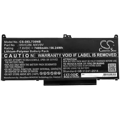 Dell Latitude 13 5300 2-in-1 7300 14 7400 series MXV9V 05VC2M 7.6V 7400mAh 56Wh 4 cella fekete notebook/laptop akku/akkumulátor utángyártott