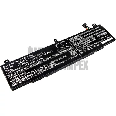 Dell Alienware 13 R3 ALW13C ALW13CR ALW13ED ALW13ER series 04RRR3 4RRR3 TDW5P 15.2V 4900mAh 74.48Wh Li-Polymer fekete notebook/laptop akku/akkumulátor utángyártott