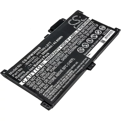 HP Pavilion X360 14-BR 15-BK 15-BR series Z1D85PA Z9D30EA 916367-421 916367-541 916812-055 916812-855 HSTNN-LB7T TPN-W126 WA03XL WAO3XL 11.1V 3950mAh 43.85Wh Li-ion notebook/laptop akku/akkumulátor utángyártott