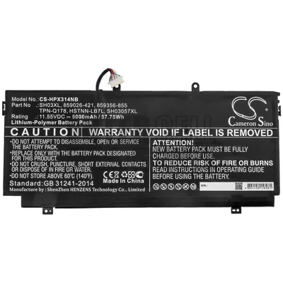 HP SH03XL 859026-421 859356-855 HSTNN-LB7L SH03057XL TPN-Q178 series Envy 13-ab000 11.55V 5000mAh 58Wh 3 cella notebook/laptop akku/akkumulátor utángyártott