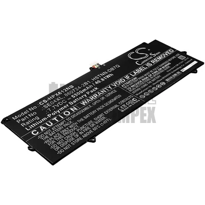 HP Pro Tablet X2 612 G2 series 860708-855 860724-2B1 860724-2C1 HSTNN-DB7Q SE04XL 7.7V 5300mAh 40.81Wh Li-Polymer fekete notebook/laptop akku/akkumulátor utángyártott