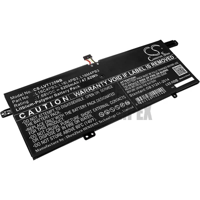 Lenovo IdeaPad 720s 720S-13 720S-13ARR 720S-13IKB series L16C4PB3 L16L4PB3 L16M4PB3 6200mAh 48Wh 7.68V 2 cella fekete notebook/laptop akku/akkumulátor utángyártott