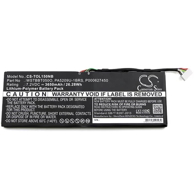 Toshiba Satellite L10T L10W L10W-B L15W L15W-B L15W-B1302 series PA5209U-1BRS 7.2V 3650mAh 4 cella notebook/laptop akku/akkumulátor fekete utángyártott