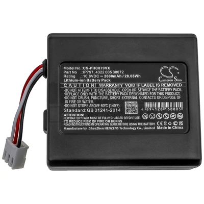 Philips SmartPro Easy FC8007/01 FC8007/81 FC8008/01 FC8008/81 FC8792 FC8794 FC8794/01 FC8794/31 FC8794/82 FC8795 FC8796 series IP797 4322 005 38072 10.8V 2600mAh 28Wh porszívó takarítógép akkumulátor utángyártott