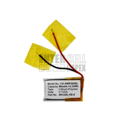 Samsung WEP-200 WEP-210 WE-P301 series 481220 AHB601218 B481220 HS-2 LIS1611HNPC 3,7V Li-Polymer 90mAh / 0.33Wh Wireless Headset/Fülhallgató akkumulátor utángyártott