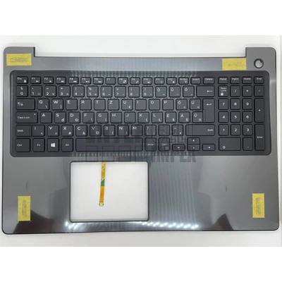 Dell Inspiron 15 5570 5575 series 01884Y 1884Y háttérvilágítással (backlit) fekete szürke burkolattal (topcase) magyar (HU) laptop/notebook billentyűzet gyári