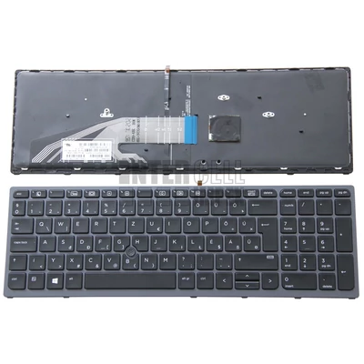 HP ZBook 15 G3 ZBook 17 G3 ZBook 15 G4 ZBook 17 G4 series háttérvilágítással (backlit) trackpointtal (pointer) fekete magyar (HU) laptop/notebook billentyűzet szürke kerettel
