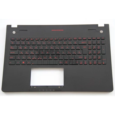 Asus G56 G56JK G56JR series háttérvilágítással (backlit) fekete burkolattal (topcase) magyar (HU) laptop/notebook billentyűzet
