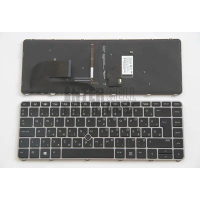 HP EliteBook 840 G3 745 G3 745 G4 840 G4 ZBook 14u G4 series háttérvilágítással (backlit) trackpointtal (pointer) fekete magyar (HU) laptop/notebook billentyűzet ezüst kerettel