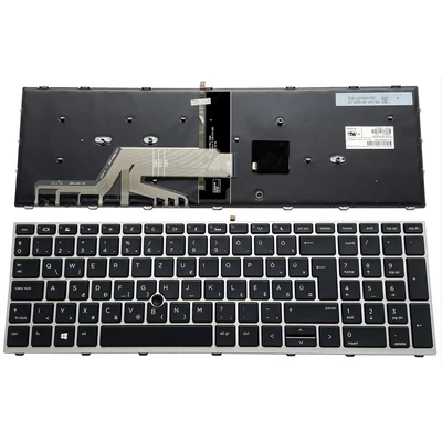 HP ProBook 650 G4 655 G4 650 G5 series L51009-211 trackpointtal (pointer) háttérvilágítással (backlit) magyar (HU) ezüst-fekete laptop/notebook billentyűzet gyári